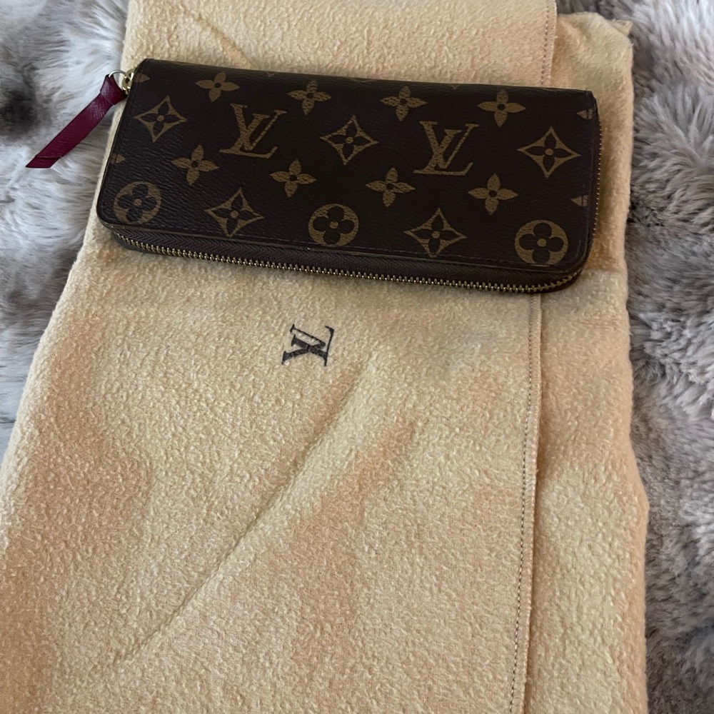 Louis Vuitton Dark Brown Monogram Wallet with Gold Accents